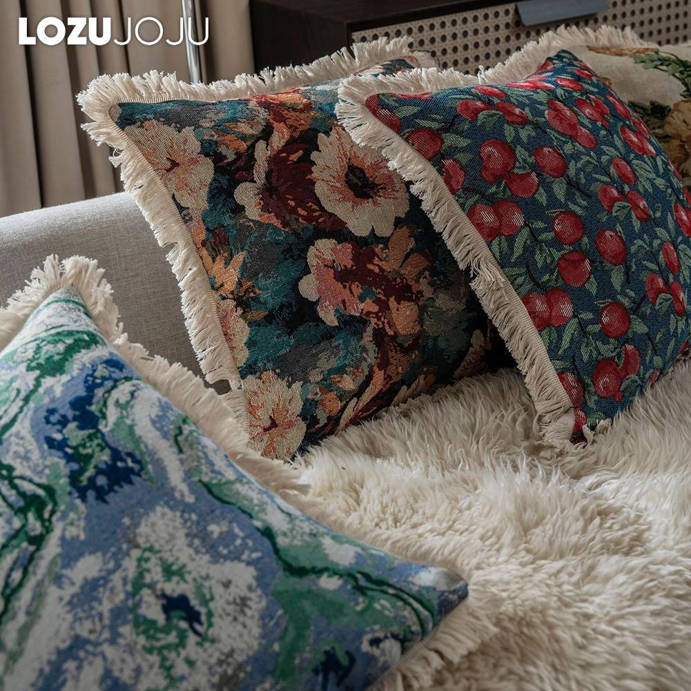 1PC LOZUJOJU Fashionable Artistic Pillowcase Polyester Tassel Pillowcase For Sofa Living Room Home Decor