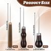 Sewing Awl Set 9 PCS Gourd Shape Wooden Handle Scratch Tool DIY Handmade Pin Punching-Needles Kit For Leather Sewing