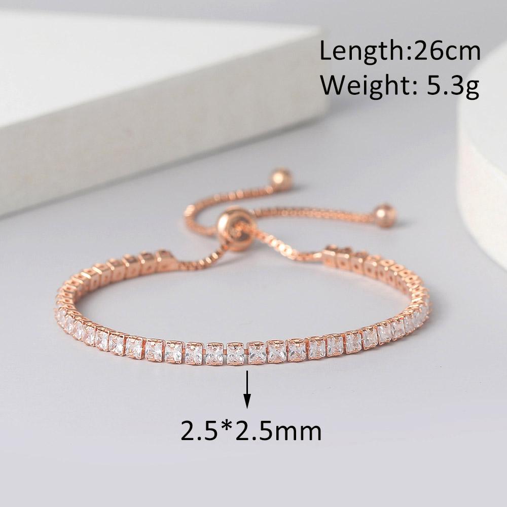Adjustable Various Size Tennis Bracelet For Women Geometric Clear Zircon Wedding Party Jewellry Items DZH007