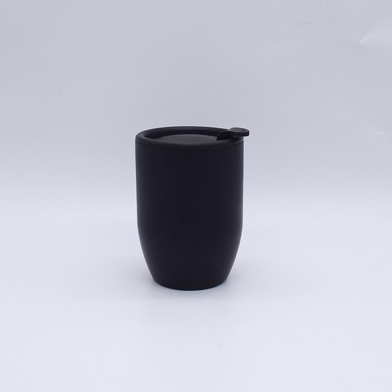 Stainless steel coffee cup 304 double-layer arc mouth cup tea cup hand eggshell cup beer cup cone