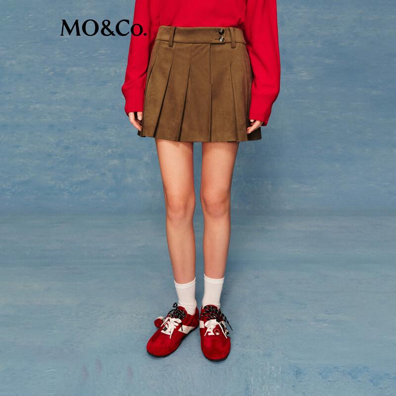 

MO&Co. Women s Mid-High Waist Wide Pleated A-Line Skirt XS