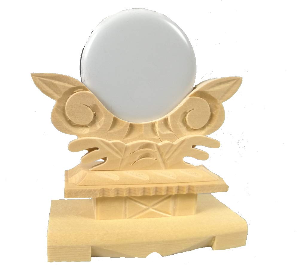 1.5-inch Shinto mirror stand with metal mirror, 8.5cm high, 4.5cm diameter mirror, perfect for Shinto altars and shrines...
