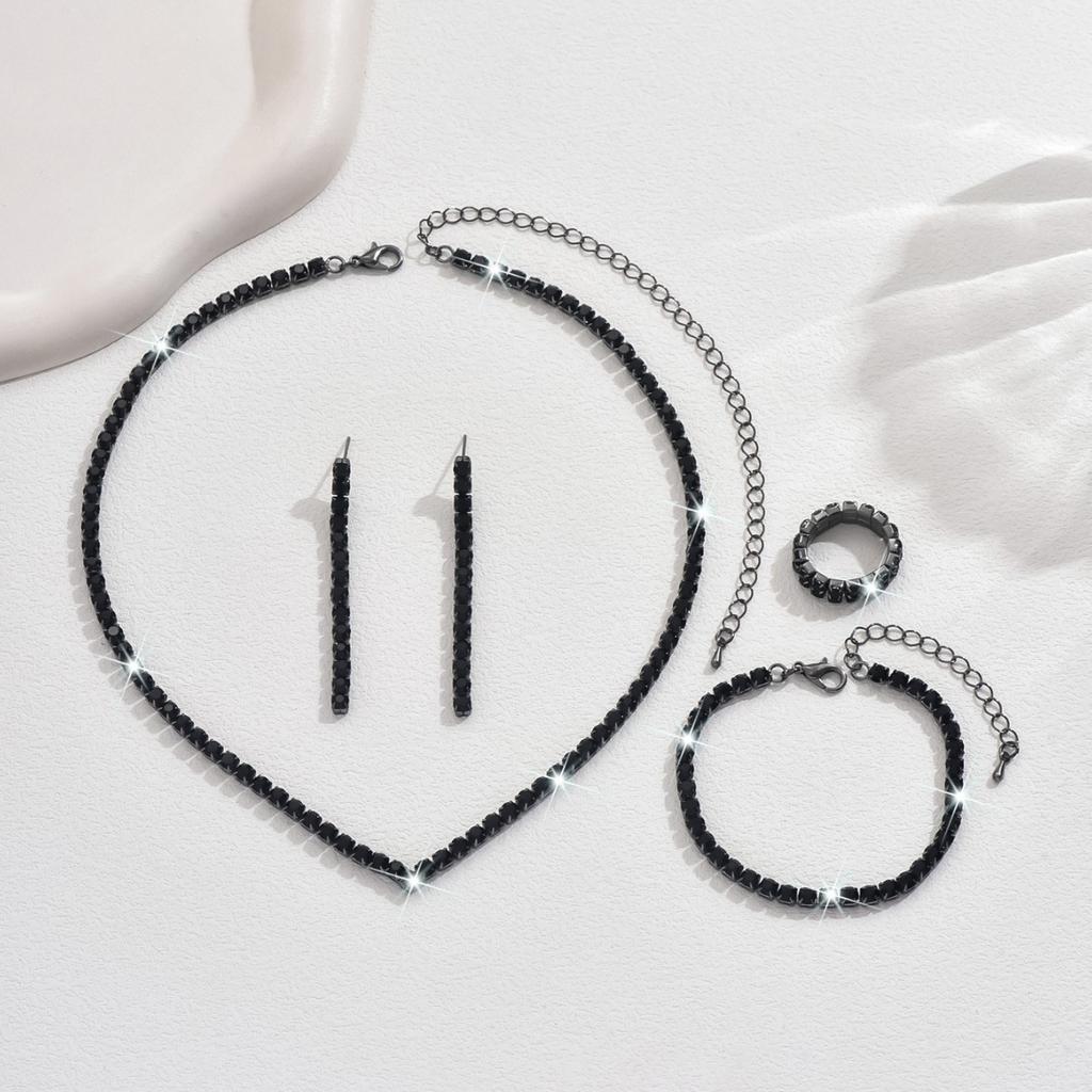 Niche Personality High-end Sense Versatile Claw Chain Necklace Stud Earrings Bracelet Three/four-piece Set