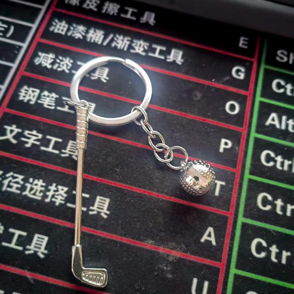 Metal Sports Mini Pendant Keychain: Tennis, Badminton, Ping Pong, Football Gift