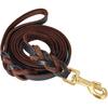 FOCUSPET Leather Dog Leash 6 Ft Leather Dog Training Leash Pet Braided Dog Leash for Large Medium Leads Rope Dogs Walking&Training (1/2 Inch,Brown)