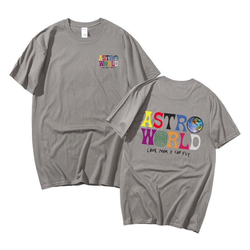 ASTROWORLD Tshirt Look Mom I Can Fly Letter Print Tops Unisex Unisex Short Sleeve Tshirts Hip Hop Streetwear Tee Unisex Fashion