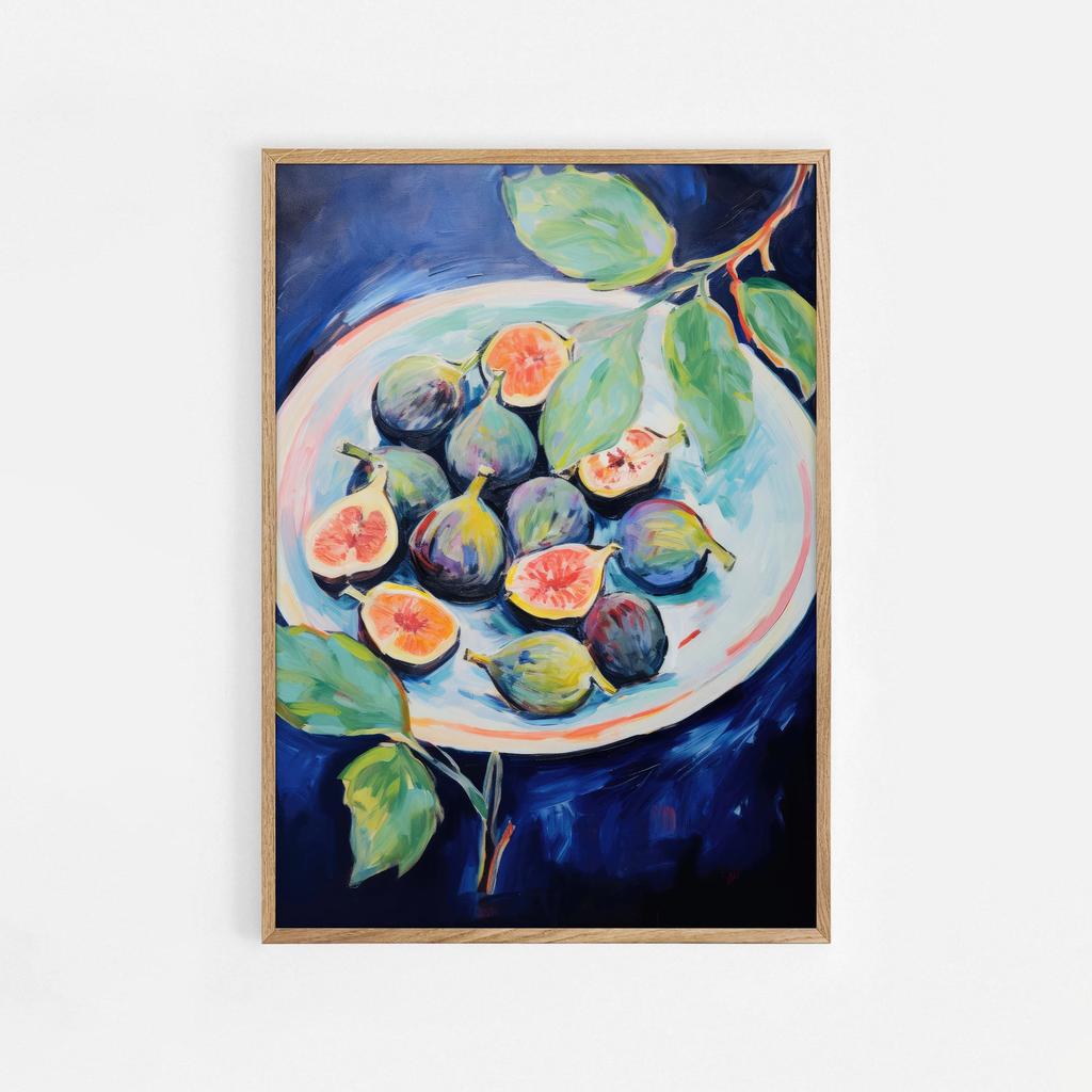 Wall Art Print Orange Peaches Strawberry Watermelon Tomato Lemon Fig Canvas Poster Home Decor Maximalist Modern Abstract Fruit
