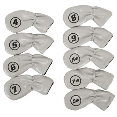 9Pcs Golfs Club Head Cover Golfs Club Cover Iron Headcover PU Leather Iron Head Cover Waterproof Golfs Putter Cover Set