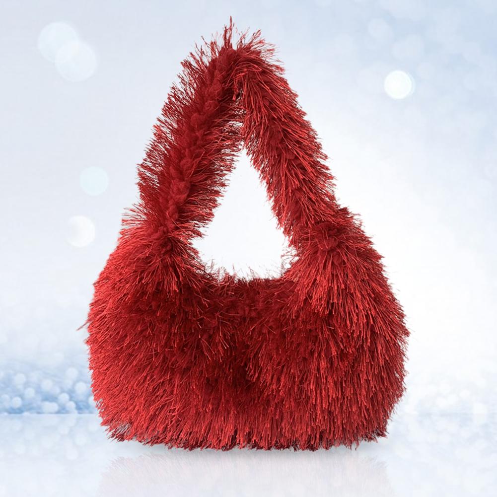 

Жіночі теплі сумки Hobo М яка хутряна сумка для покупок зі штучного хутра Мила пухнаста сумочка Y2K для дівчат зимова щоденна сумка червоний