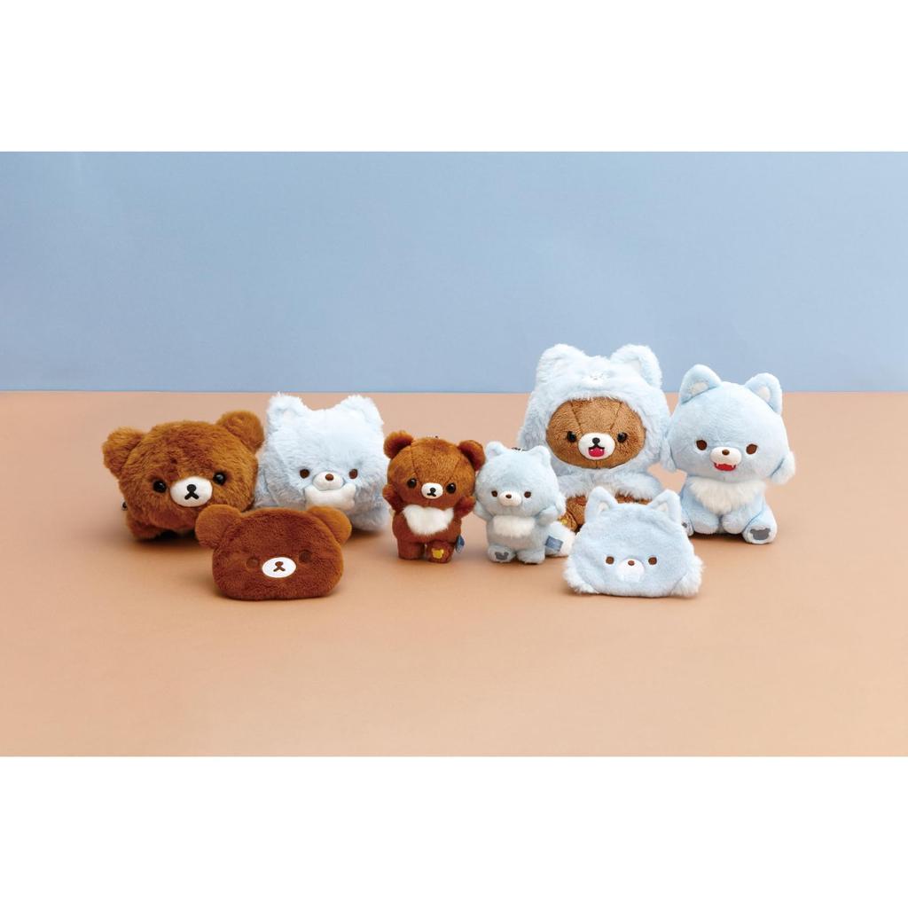 San-X Rilakkuma "Aokogu's Stayover" Hanging Plush Toy, Chairoikoguma MO85301, H120 X W80 X D60mm
