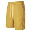 Summer Solid Color Lace Up Sports Five Quarter Shorts Men's Multi Pocket Shorts Casual Pants