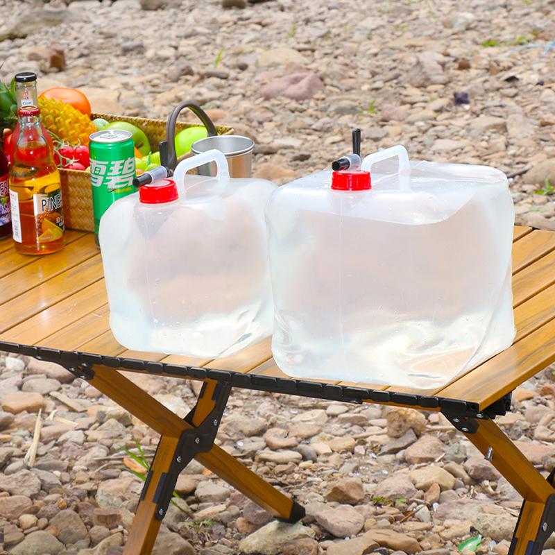 Contenedor de Agua Plegable con Grifo, Jarra de Agua Portátil de Gran Capacidad de Grado Alimenticio para Camping Coche Viajes