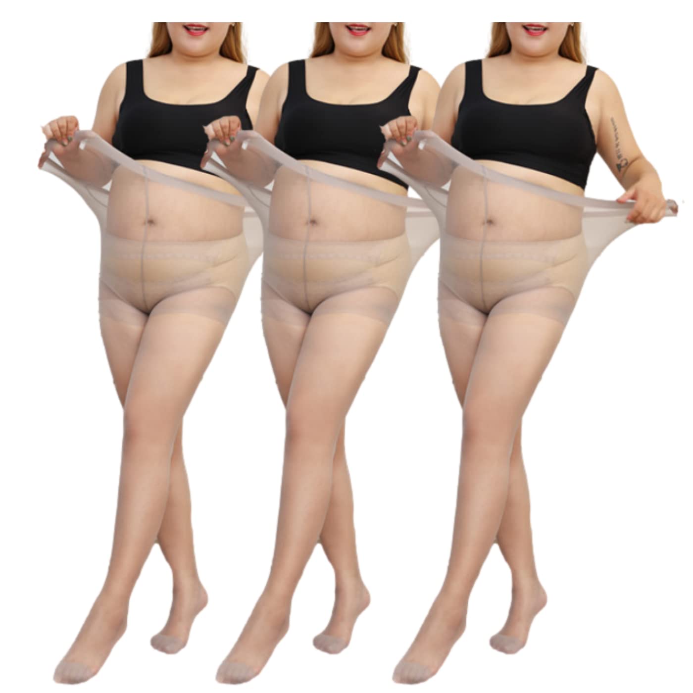 

Большой размер 3 пары одинаковых для женщин и легко с серыми [FARFADET] колготками, цвет, для беременных, удобные, свободные, эластичные, красивые, серый