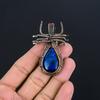 Blue Flash Labradorite Handmade Pendant, Natural Gemstone Jewelry, 999 Copper Wire Wrapped Pendant Jewelry, For Gift