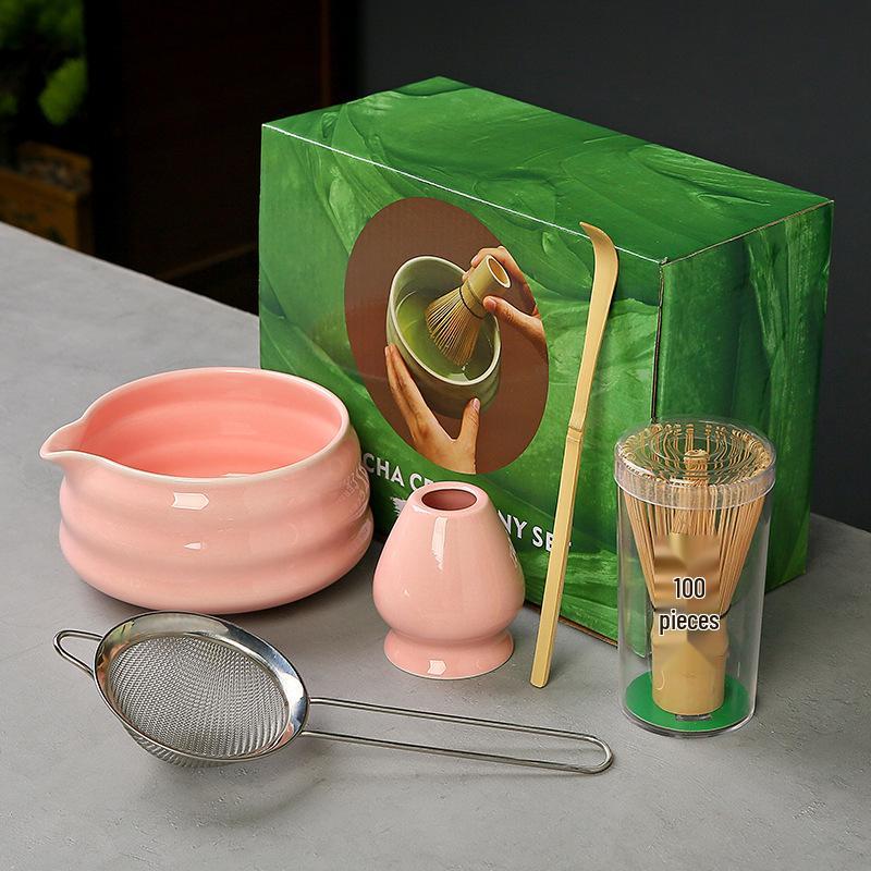 Japanese Ceramic Matcha Bowl Set with Bamboo Chasen Whisk – Perfect for Song Dynasty Tea Ceremony