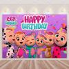 Cartoon Cute Cry Babiesed Birthday Party Decorations Lovely Blind Box Doll Backdrop Baby Shower Supplies Child Room Wall Hanging