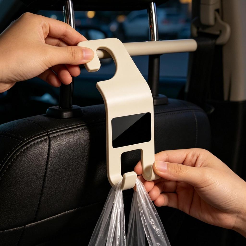 Car Hook Storage Space Saving Organizer Car Seat Headrest Hooks for Bag Clothes Truck SUV Sedan Pickup Automotive Driving Travel
