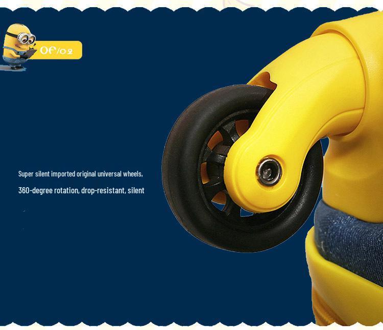 18" Kufřík Minion Cartoon na palubu - Tmavě modrý džínový pro děti i dospělé