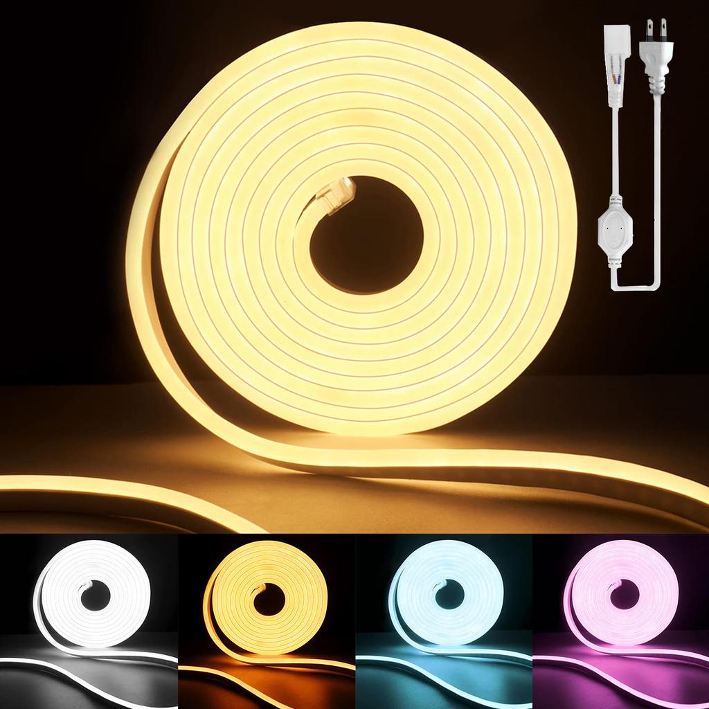 100V Newly Developed EL Fluorescent Tube LED Tape Light Waterproof No Wiring Required Plug and Play Christmas Decoration Neon Sign Bright Long Lasting