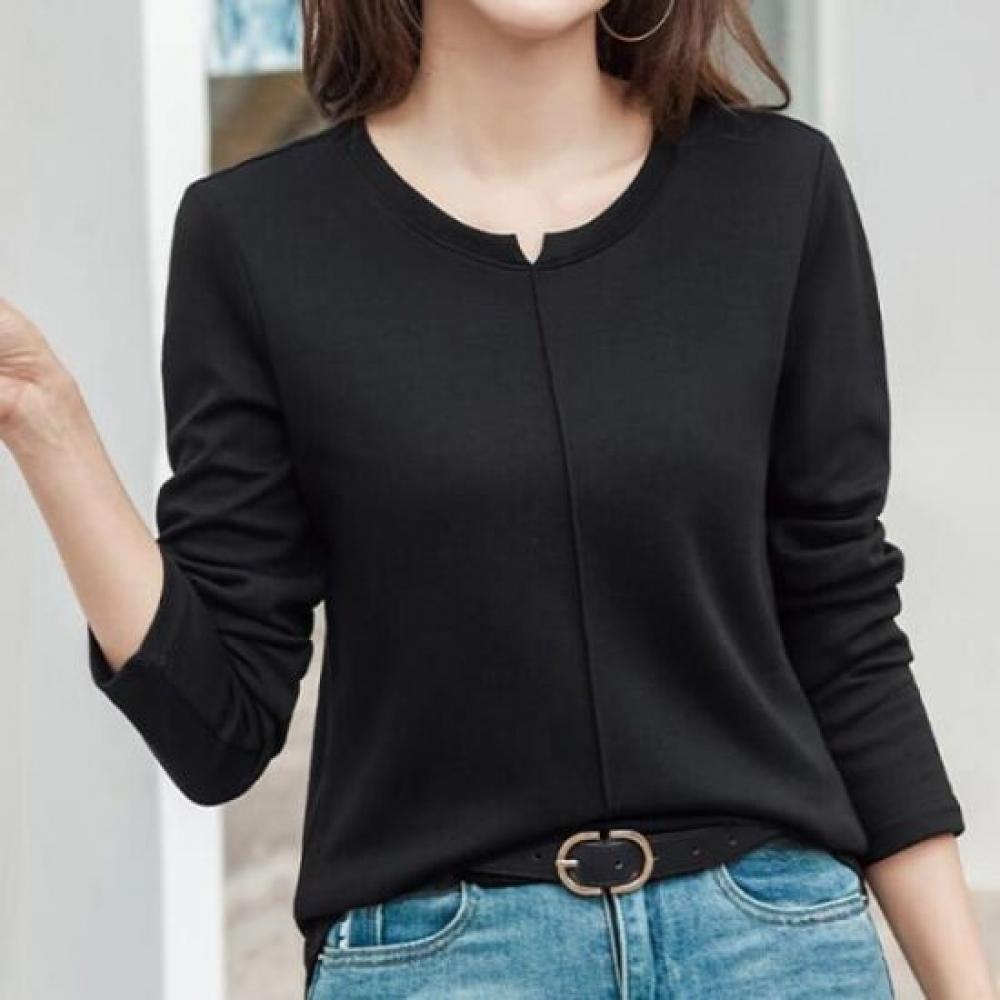Navava Women Simple Basic Solid Long Sleeve T shirT nT2993
