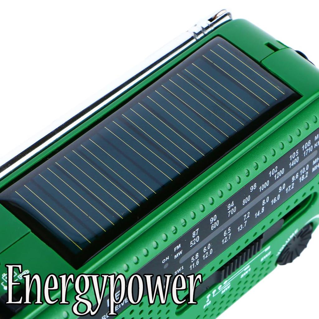 EnergyPower DEGEN DE13 4-Band Emergency Radio with Solar Power & Hand-Crank Generator, Portable BCL Receiver, FM/AM/SW, World Band Receiver for Disast