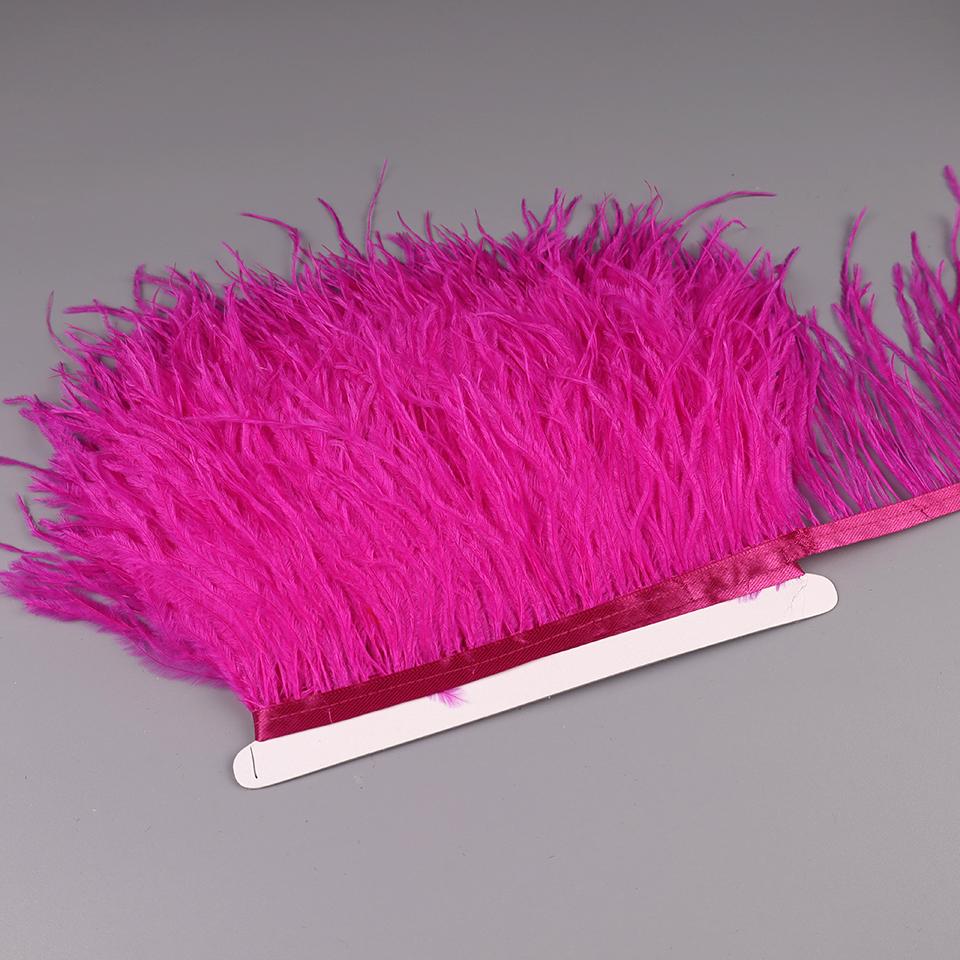 Feather10-15cm Ostrich Feathers Trim Plumes Ribbon Selvage For DIY Wedding Dress Decoration Handiwork Crafts Accessories