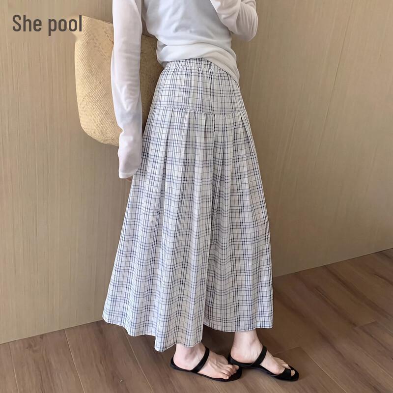 Women s Romantic Plaid A-Line Midi Skirt XL