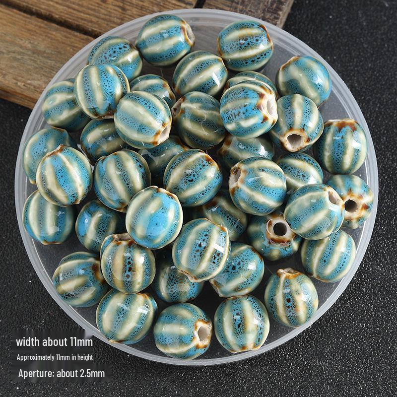 DIY Flower Glaze Watermelon Ceramic Beads – Loose Porcelain Beads for Jewelry, Clothing Accessories, Bracelet & Necklace Crafts