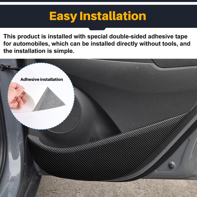 Door Anti-kick Pad For Hyundai Kona 2017 2018      Car Leather Carbon Mat Trim Accessories LHD RHD