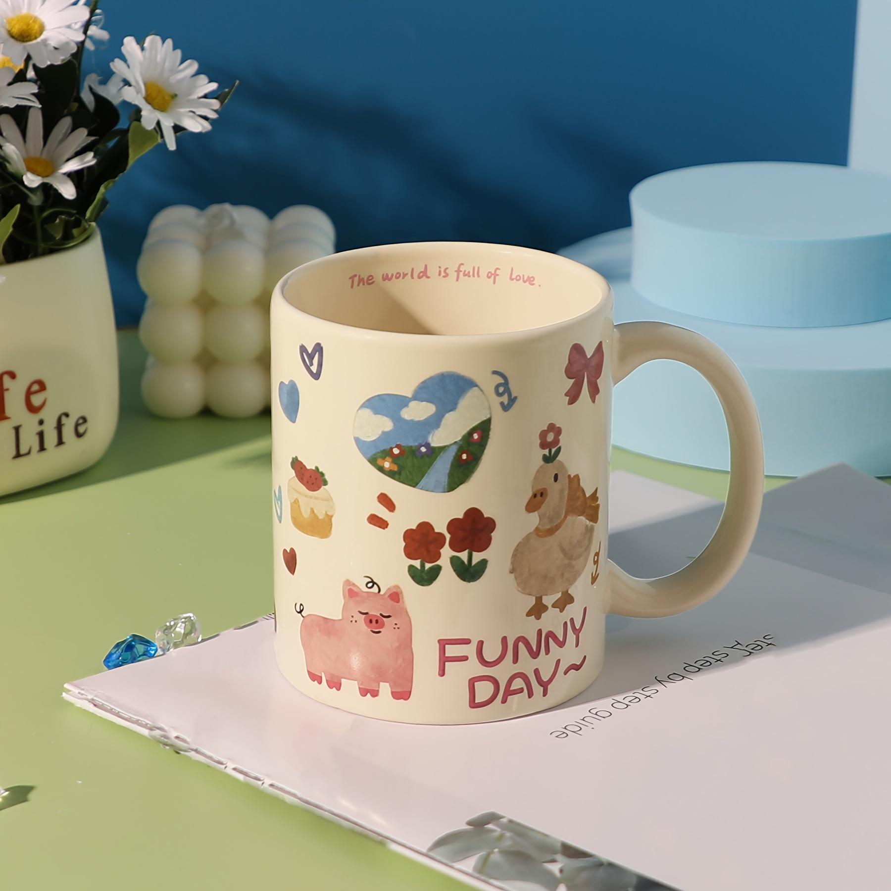 

1 шт. - Керамическая кружка с граффити - уникальная парная кофейная чашка, идеальный подарок для подростков и взрослых 301-400ml