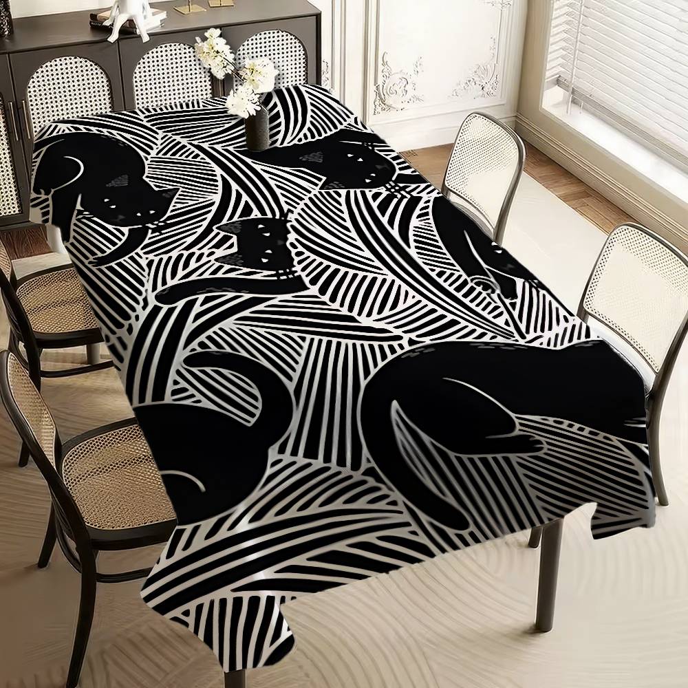 Texture Cat Table Cloth Rectangular Stain Tablecloth Oilcloth Mantel Mesa Impermeable Tablecloth Decoration