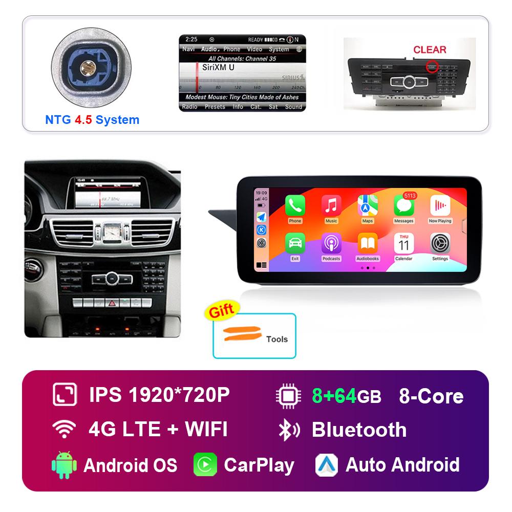 12.3 inch HD Touch Screen for Mercedes Benz E Class W212 2009 - 2015 NTG 4.0 4.5 System Android Car Radio Multimedia Player GPS