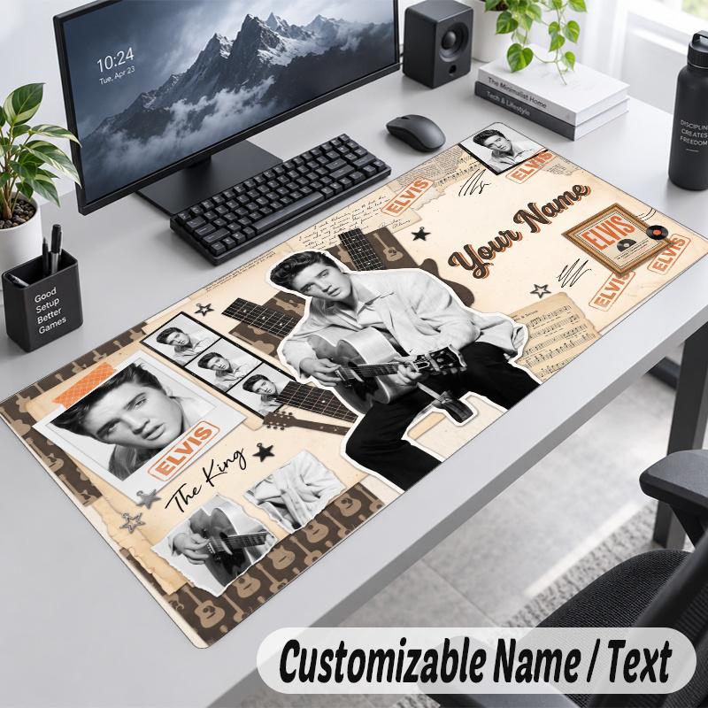 Elvis Presley Personalized Large Mouse Pad Custom Name Text Extended Desk Mat Gaming Mousepad