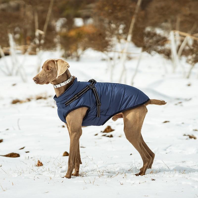 Warm Winter Dog Coat With Harness Small Medium Large Breeds Thick Cotton Pet Jacket All-Season