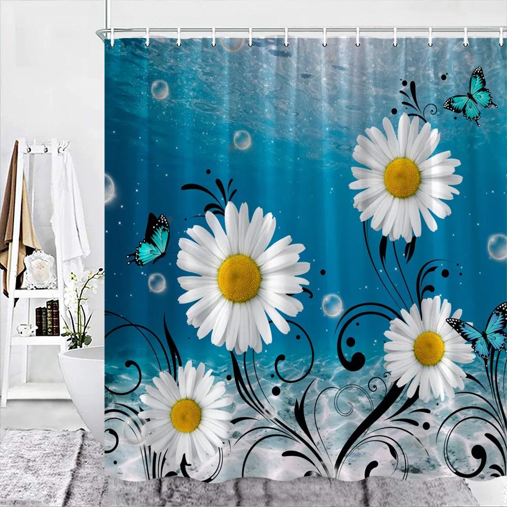 

Sunflower Shower Curtain Summer Farmhouse Flower Bird Car Rustic Bathroom Curtain Polyester Hanging Curtains Bathroom Decor Set W60H190(CM)-1 Pcs