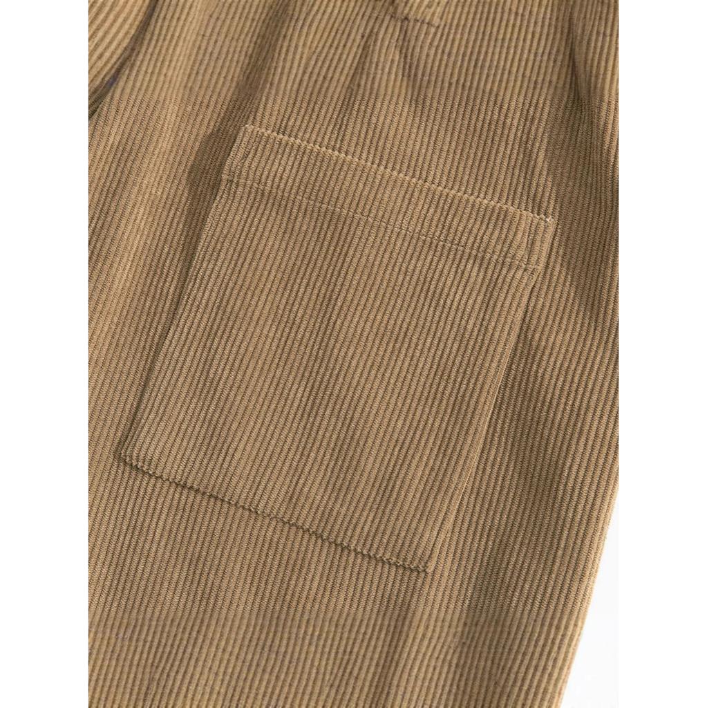 Men's Sports Jogging Corduroy Solid-color Tapered-leg Casual Pants with A Drawstring Elastic Waistband Men Cargo Pants