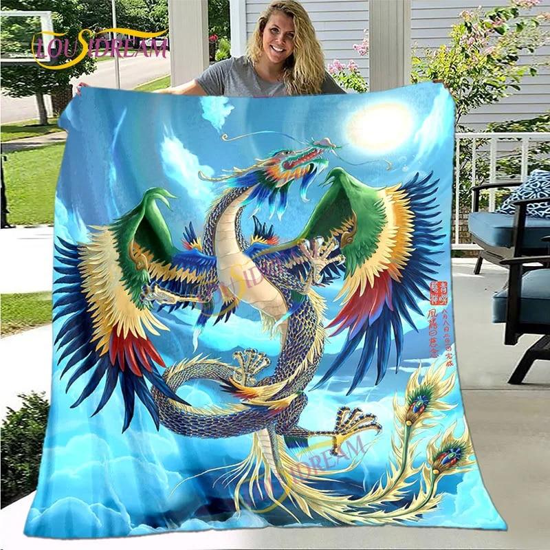 

Фланелевое одеяло с изображением дракона в стиле животных, чехол для дивана, дорожное фланелевое одеяло для подарка на все сезоны
