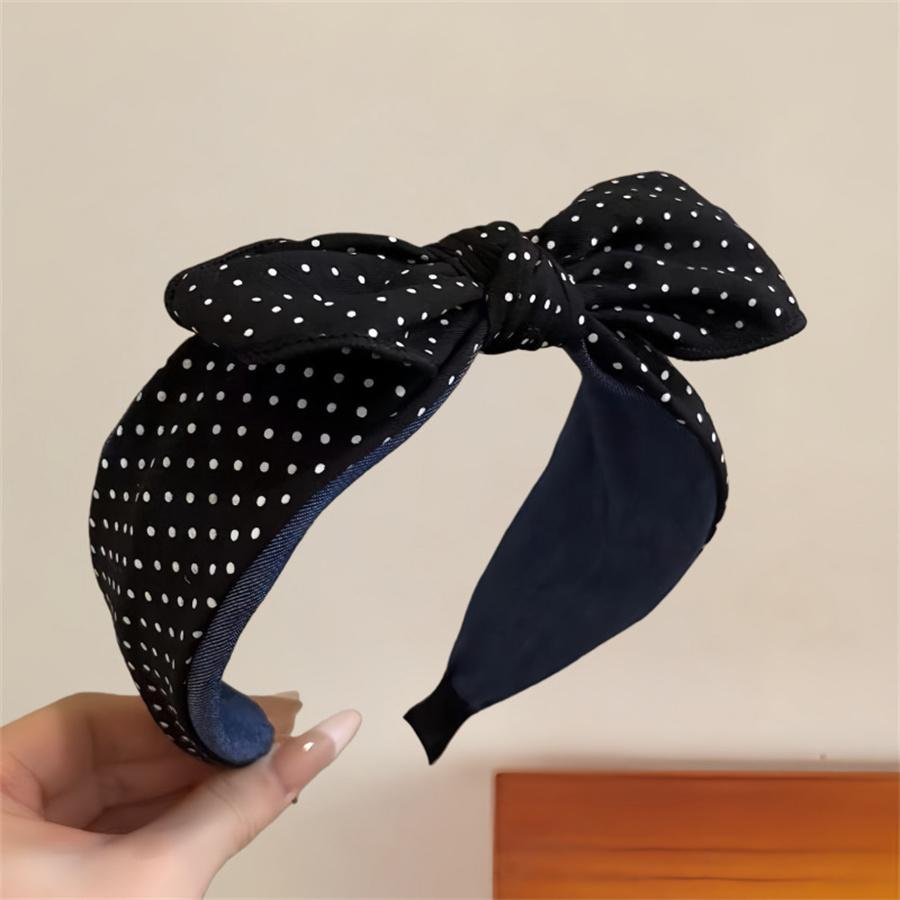 Korean Classic Red and White Polka Dot Bow Headband for Women, New High-end Fashionable Headband, Children's Hair Accessories