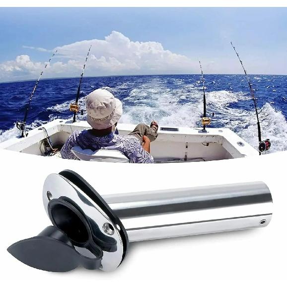 2X Stainless Steel Flush Mount Boat Fishing Rod Holder 30 Degree Rod Pod for Marine Boat