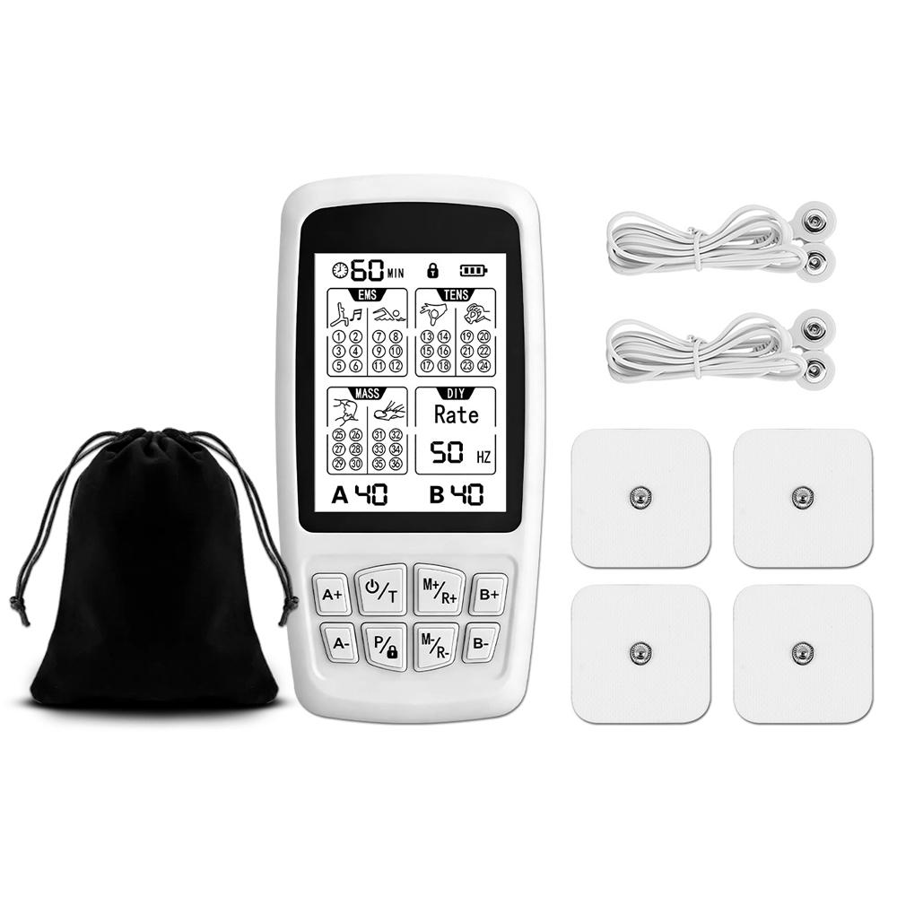 37-Mode TENS Unit EMS Muscle Stimulator , 40 Intensity, Rechargeable, 1-120Hz Frequency, Massager for Neck Back Massage Devices