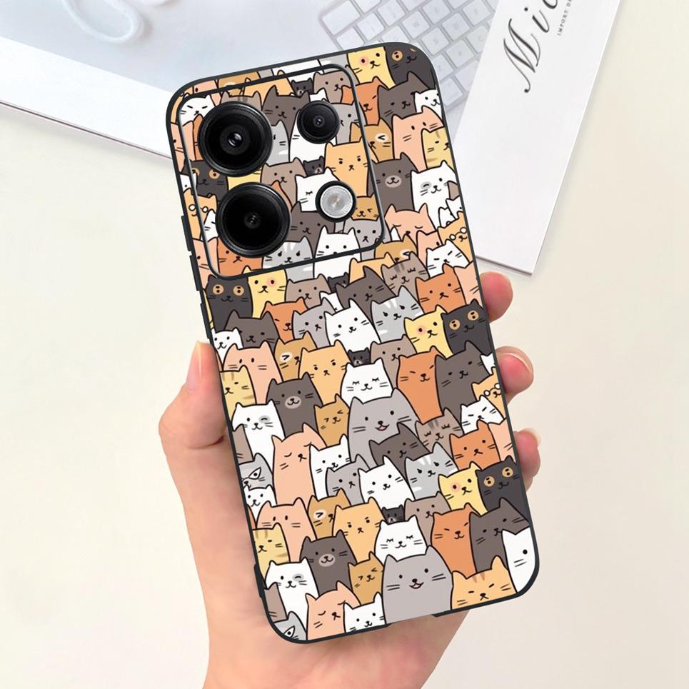 For Xiaomi Poco X6 Pro 5G Poco M6 Pro 4G Phone Case Luxury Candy Silicone Cute Animals Soft Back Cover For PocoX6 PocoM6 5G Capa