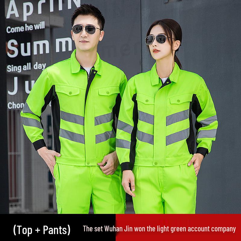 

Мужской светоотражающий рабочий комплект для весны и осени - Идеально подходит для санитарии, ландшафтного дизайна и строительства XL флуоресцентный зеленый