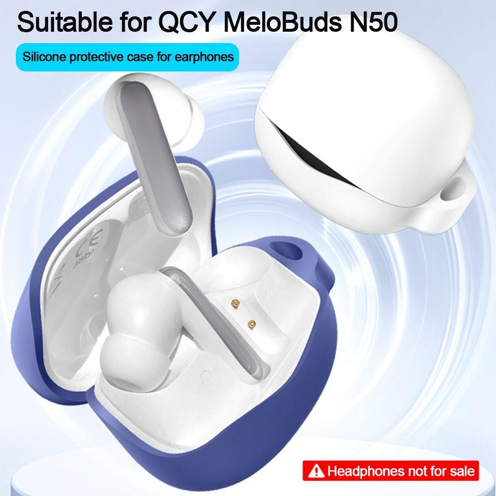 with Carabiner Earphone Cover Anti-fall Headphone Protective Case for QCY MeloBuds N50/ HT12