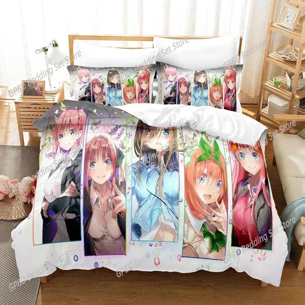 Anime Kawaii Mädchen The Quintessential Quintuplets 3D NEU Bettbezug Kissenbezug Bettwäsche Set Erwachsener Junge Mädchen Schlafzimmer Einzel Doppel