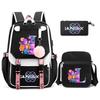 3Pcs/set Anime Cartoon 26 English Letter Printed Backpack with Shoulder Bag for Teenager Student Girl Boy Bookbag Large Capacity Travel Bag Kid Gift