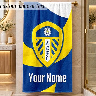 Plážová osuška Leeds United Vlastní jméno Text Personalizovaná měkká osuška na pláž bazén vnitřní domácí dekorace Dárek