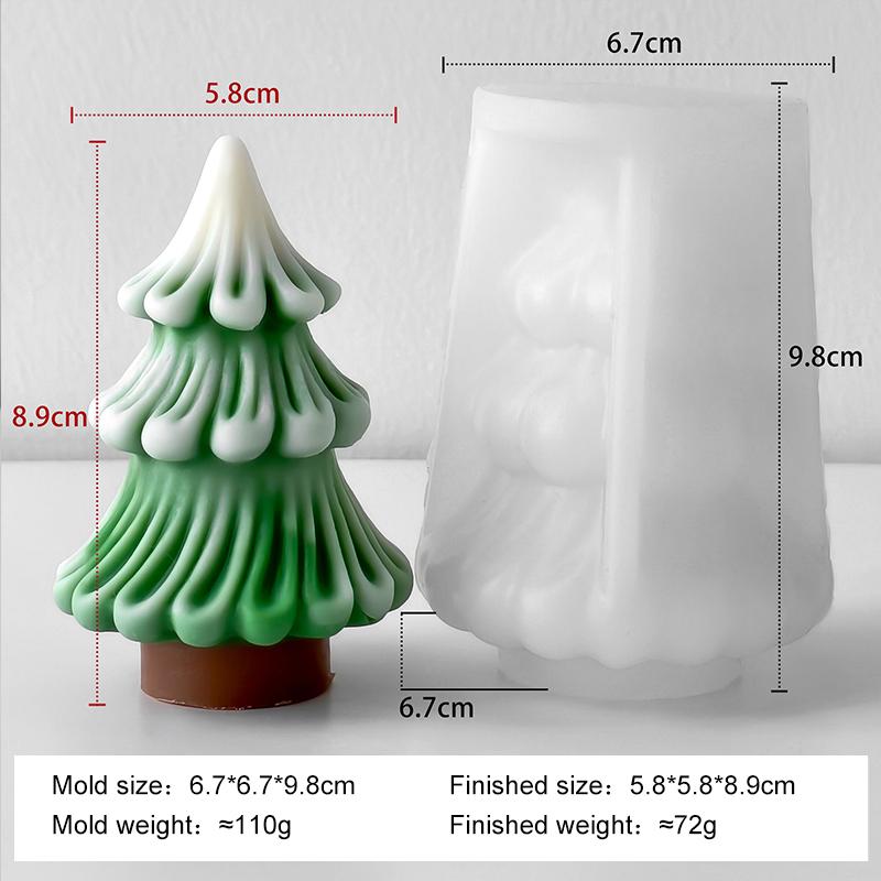 3D Christmas Tree Candle Silicone Mold Handmade Aroma Plaster Resin Ornament Molds Christmas Candle Making Supplies