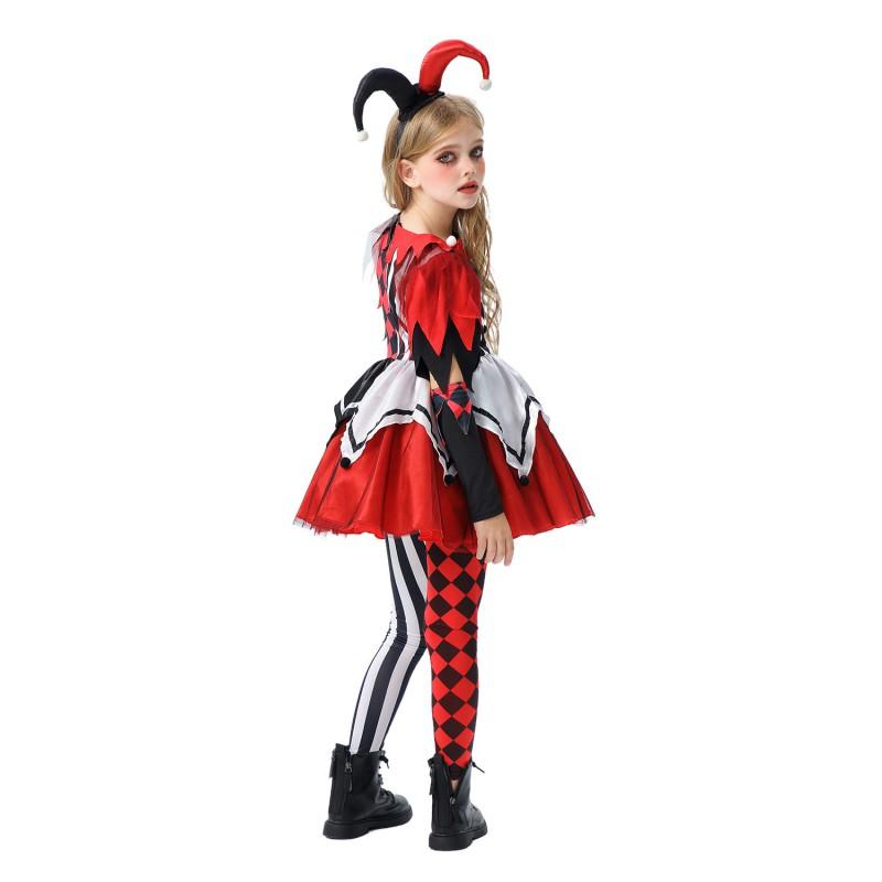2026 Halloween Kids Girls Pennywise Cosplay Dress Clown Costume Party Performance