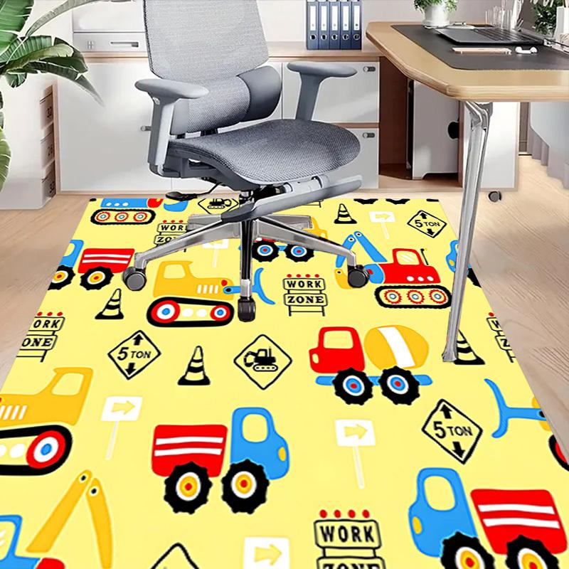 1PC construction vehicles Non-Slip Floor carpet, Office, family, bedroom, Studio - Large Area Rug, Vibrant Colors, Longlasting Material-X417