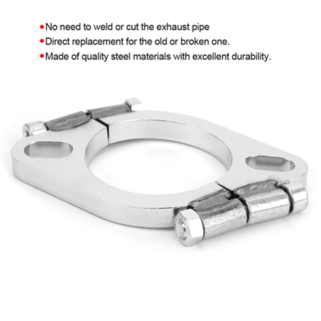 2.5in 63mm Steel Exhaust Flange Flat Oval Split Repair Replacement Accessory
